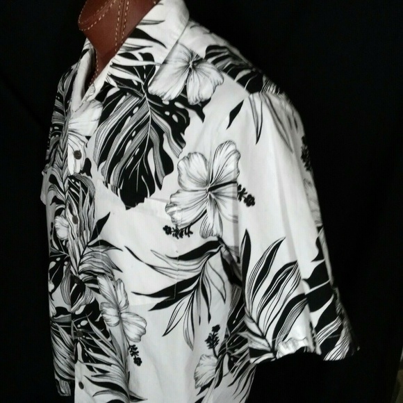 Pacific Legend Aloha Hawaiian Men's Black White L - Picture 4 of 7